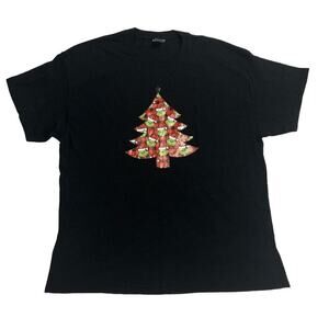 Dr. Seuss The‎ Grinch Santa Hat Buffalo Plaid Christmas T-Shirt Gildan XL New
